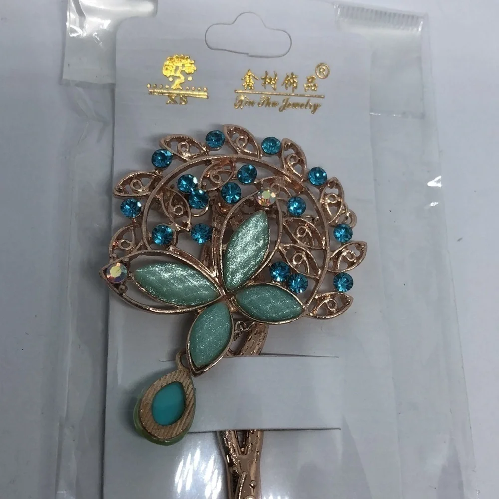 RHINESTONE Metal Hair Stick Chinese Asian Hairpin Chignon  Regal New